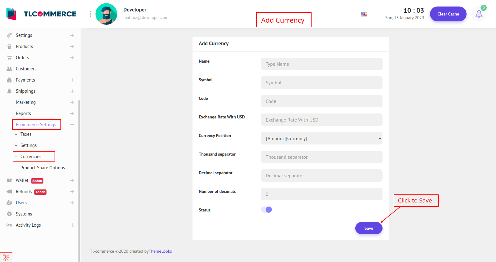 How to manage Currencies